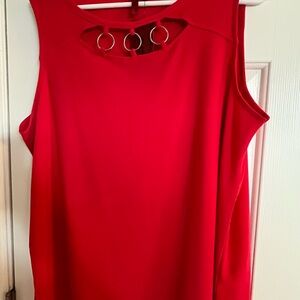 Elegant Red Sleeveless Top
